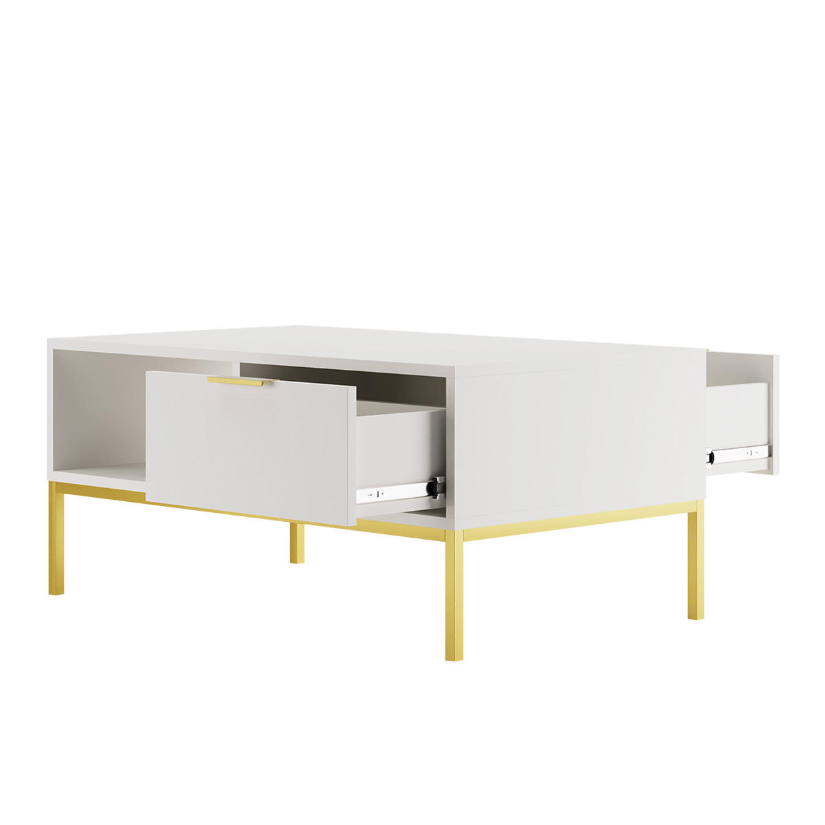 COUCHTISCH Seattle Weiß - Weiß, Holzwerkstoff (60/100/45.4cm) - Petits-meubles