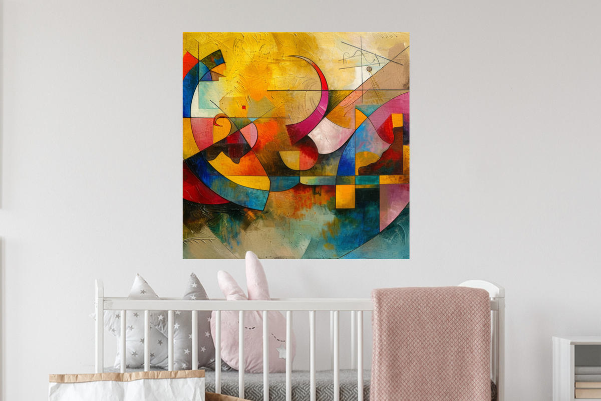 WANDTATTOO Kunst - Abstrakt - Modern 50x50 cm - Gelb, Kunststoff (50/50/0.1cm) - MuchoWow