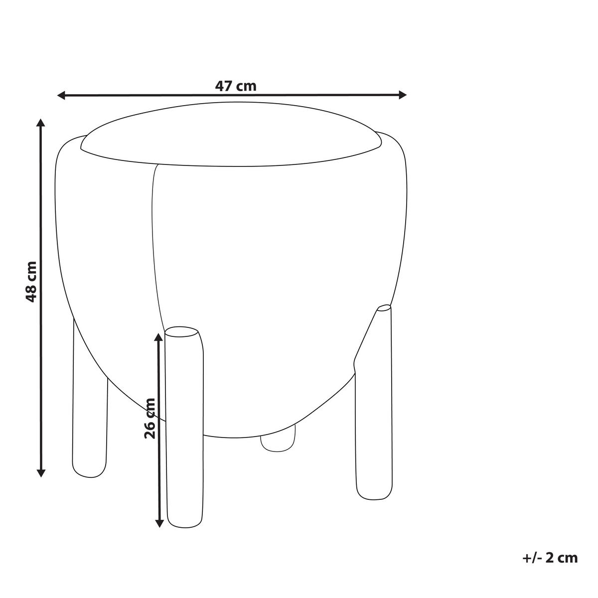 POUF Grau Archie - Schwarz/Grau, Textil (47/48/47cm) - Beliani