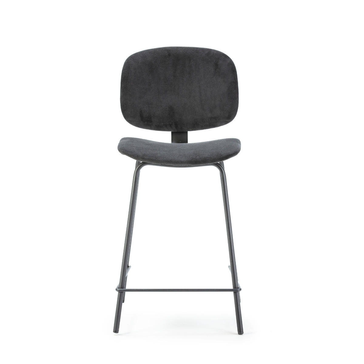 HOCKERN (Set aus 2) aus cordstoff mit schwarzen metallbeinen - arus 44/50/65 cm - Schwarz, Textil (50/65/44cm) - Calicosy