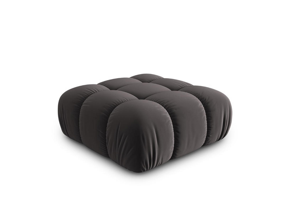 POUF Bellis aus Samt dunkelgrau - Dunkelgrau, Textil (94/39/94cm) - Micadoni