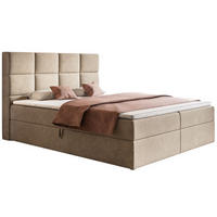 BETT Beige FOX 5 Kontinentalbett 160x200 cm - Beige, Textil (160/200cm) - Sepro Meble
