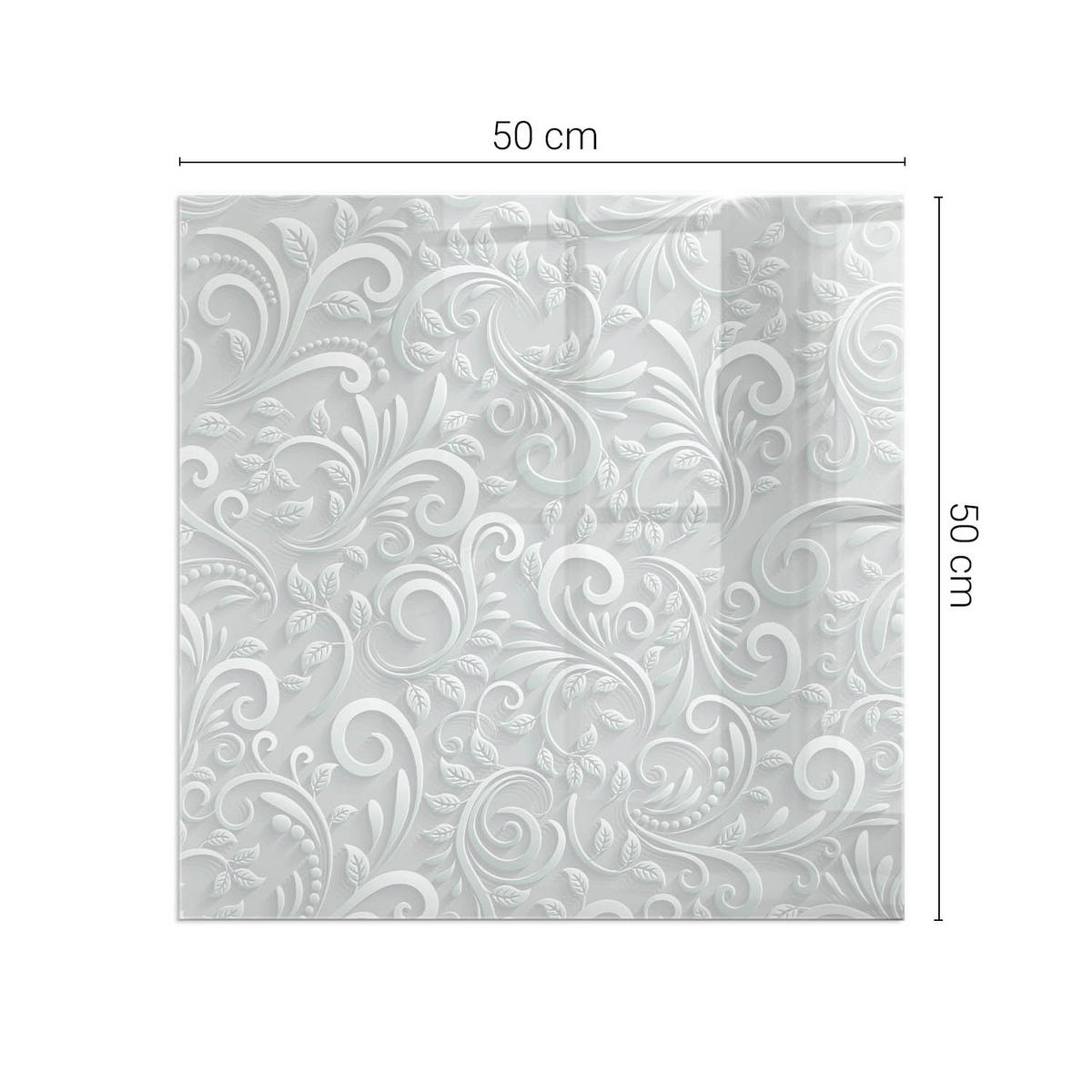 GLASPLATTE für Kamin 50x50 cm - Grau, Glas (50/50/0.4cm) - TULUP