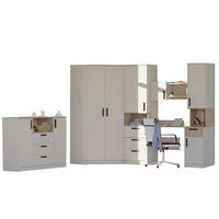 SCHRANKSYSTEM SCHREIBTISCH KOMBIKOMMODE GRANT SET 27/C GRAUBEIGE CASHMERE - Kaschmir/Schwarz, Holzwerkstoff (405/195/91cm) - Marmex Möbel