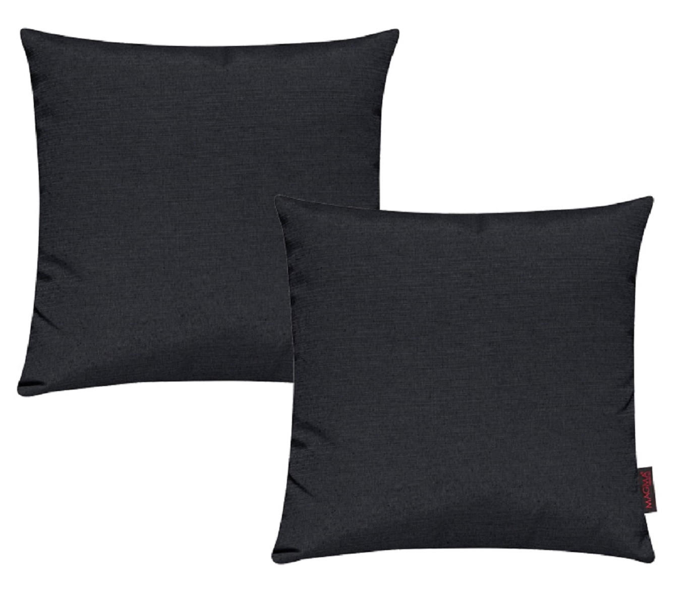 KISSENHÜLLE 2er Set Fino uni 40/40 cm - Schwarz, Textil (40/40cm) - Magma Heimtexx
