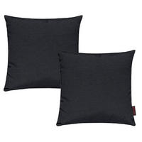 KISSENHÜLLE 2er Set Fino uni 50/50 cm - Schwarz, Textil (50/50cm) - Magma Heimtexx