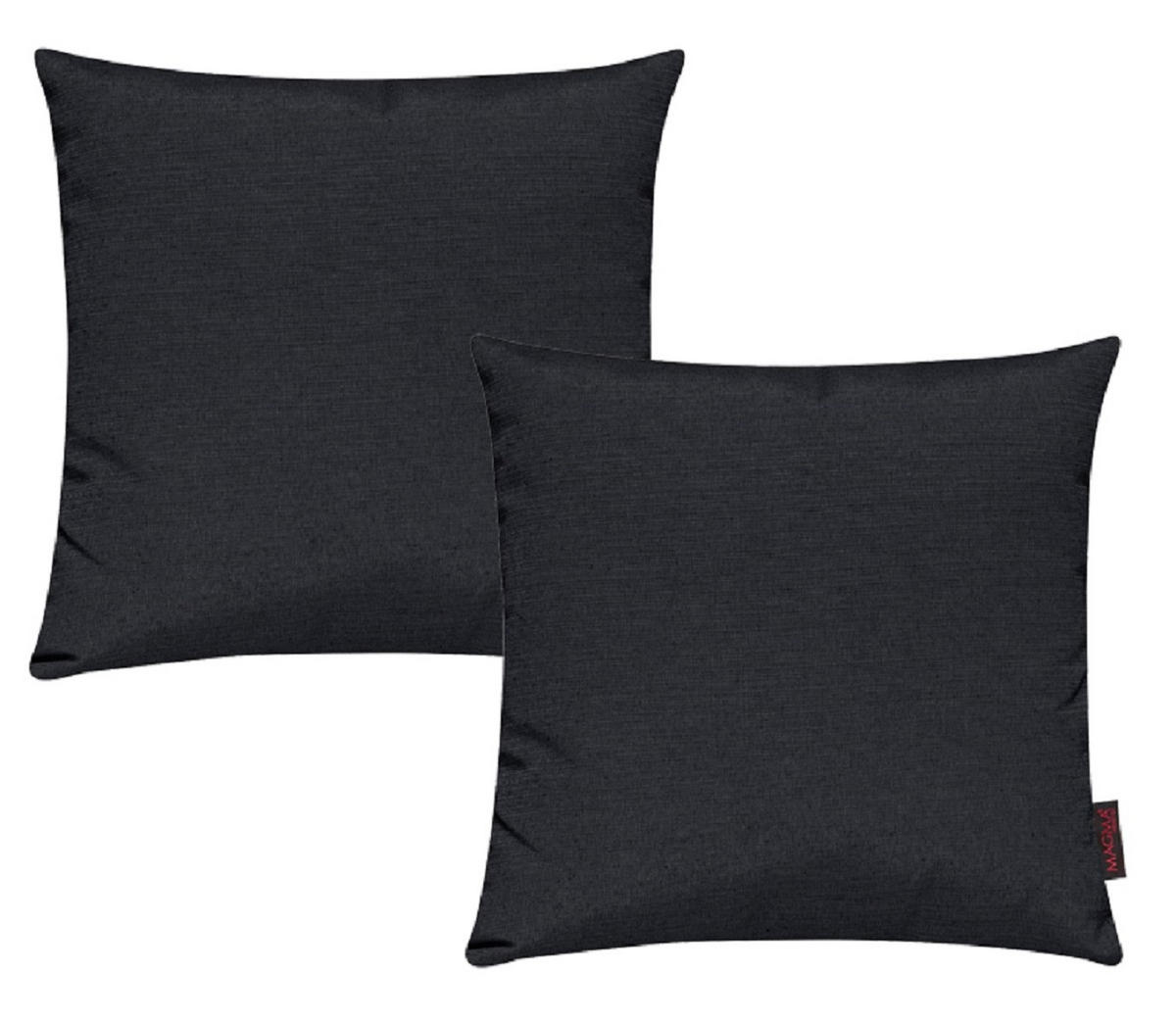 KISSENHÜLLE 2er Set Fino uni 50/50 cm - Schwarz, Textil (50/50cm) - Magma Heimtexx