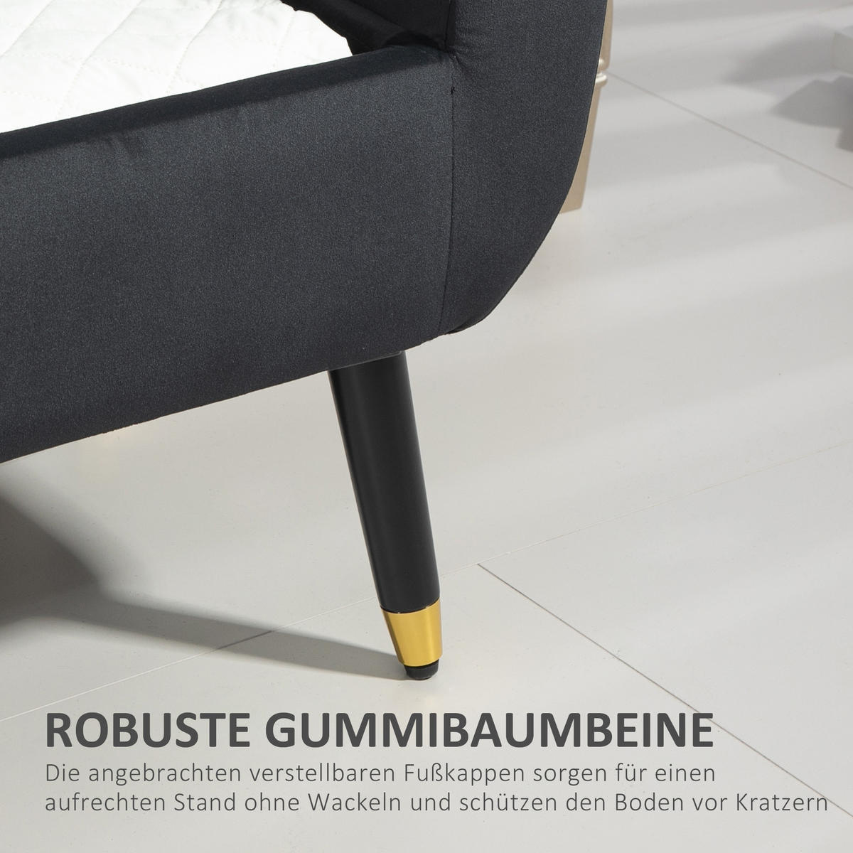 LUXUS Sitzbank Polsterbank mit Stauraum Armlehnen Polyester Holz Dunkelgrau - Dunkelgrau, Kunststoff (42/65/107cm) - HOMCOM