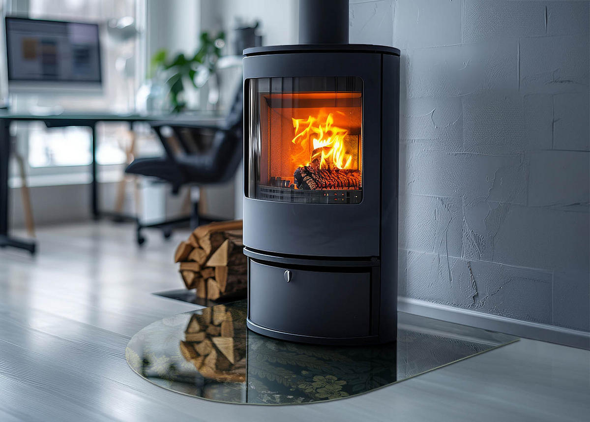 GLASPLATTE für Kamin 80x70 cm - Grün, Glas (80/70/0.4cm) - TULUP