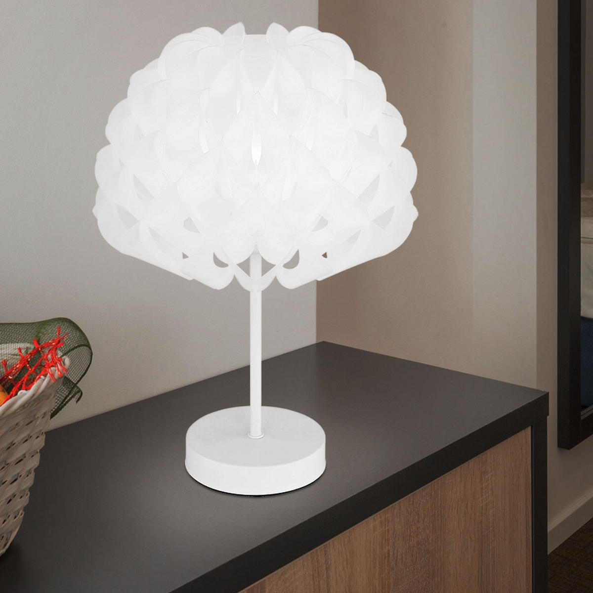 LED TISCHLEUCHTE Irene Weiß Metall - Weiß, Metall (25/25/35cm) - Globo Lighting