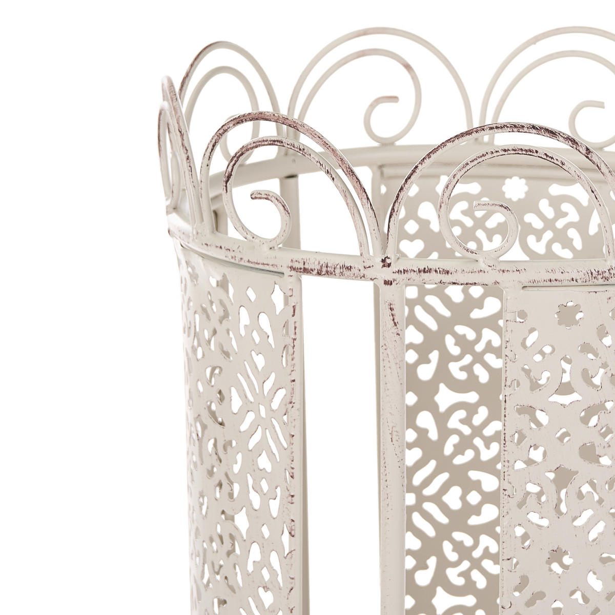 SCHIRMSTÄNDER Metall Cremeweiß Orliac - Creme/Weiß, Metall (24/43/24cm) - Beliani