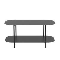 ZWEISTUFIGER Couchtisch aus schwarzem Metall 58/45,5/100 cm - Schwarz, Metall (100/58/45.5cm) - Calicosy