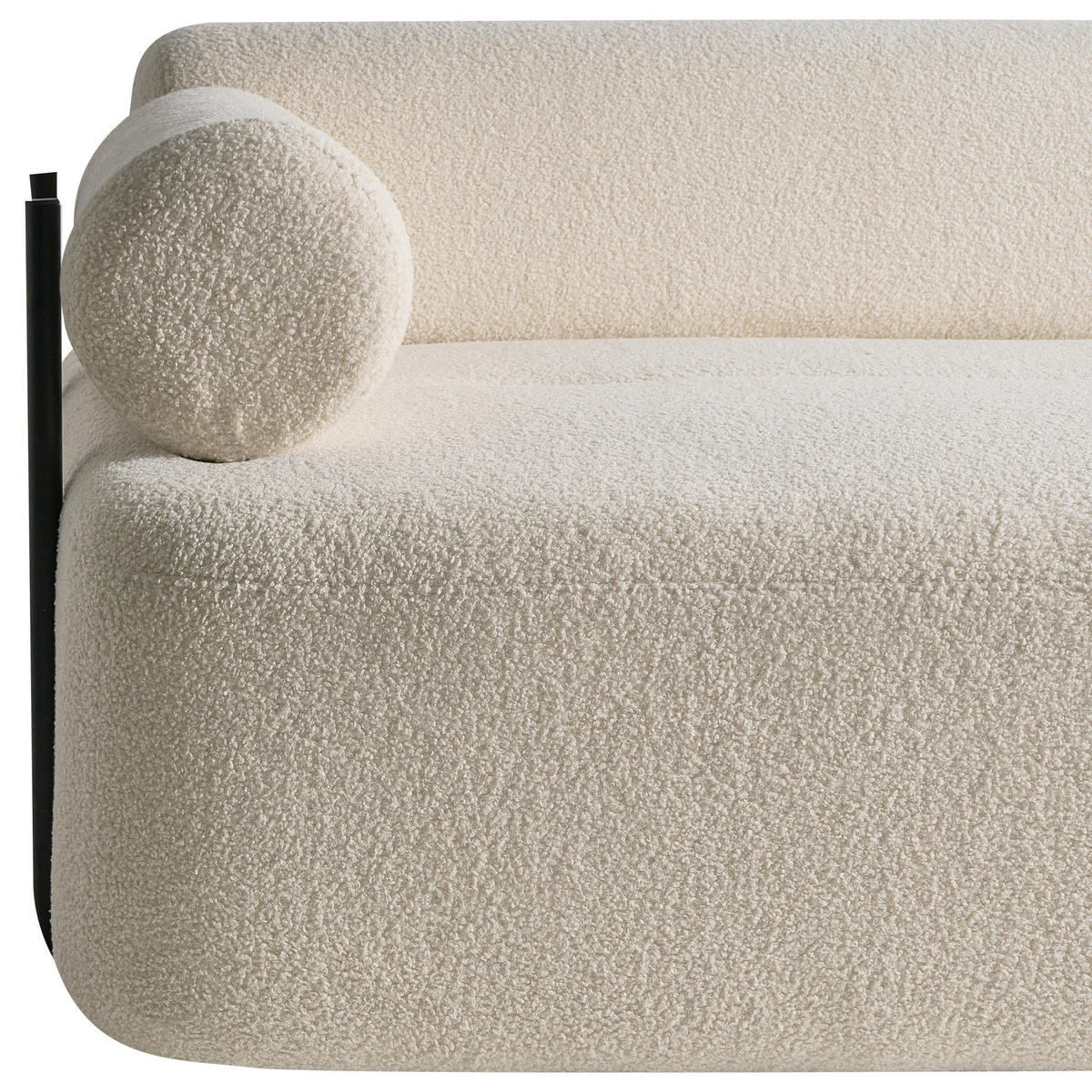 POHOVKA 2-místná Bouclé Krémově bílá Elva - krémová, textil (170/74/100cm) - Beliani