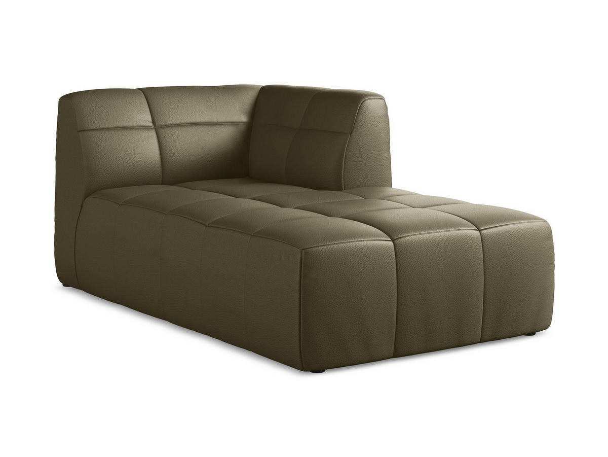 SOFAELEMENT Rechts Kunstleder Grün - Schwarz/Olivgrün, Holzwerkstoff/Kunststoff (101/77/175cm) - Makamii