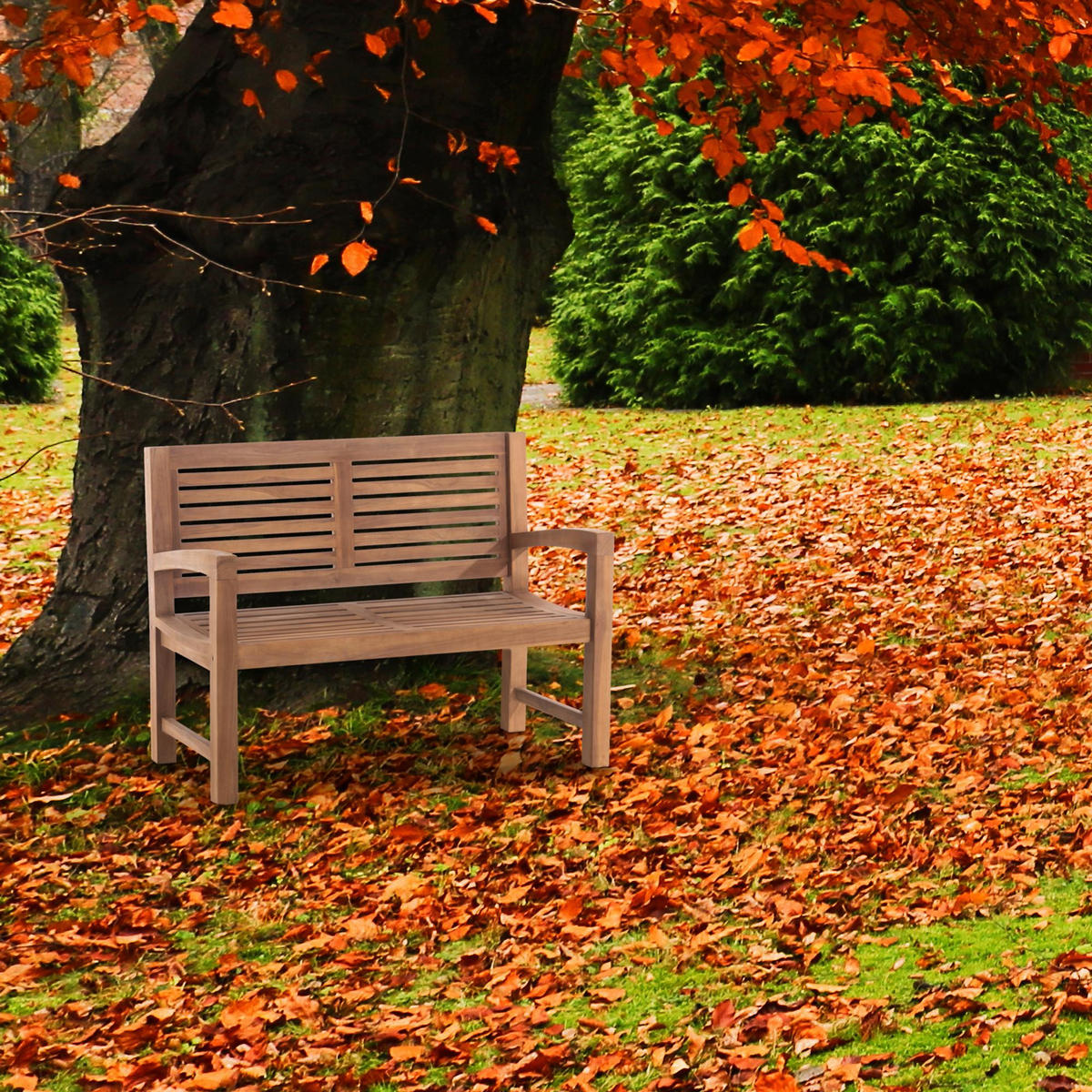 GARTENBANK 120/59 cm Holz teak - Teakfarben, Holz (120/92/59cm) - CLP