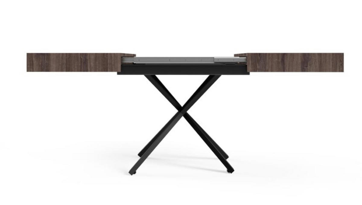 TISCH Anthrazit SIENNA Modern X Beine Sherman Oak - Braun, Holzwerkstoff (80/80/80cm) - Sepro Meble