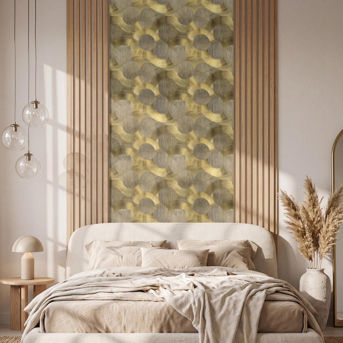 TAPETE - Modern - Geometrisch - Gold - 100x240 cm - Goldfarben, Papier (100/240cm) - OnlyWow