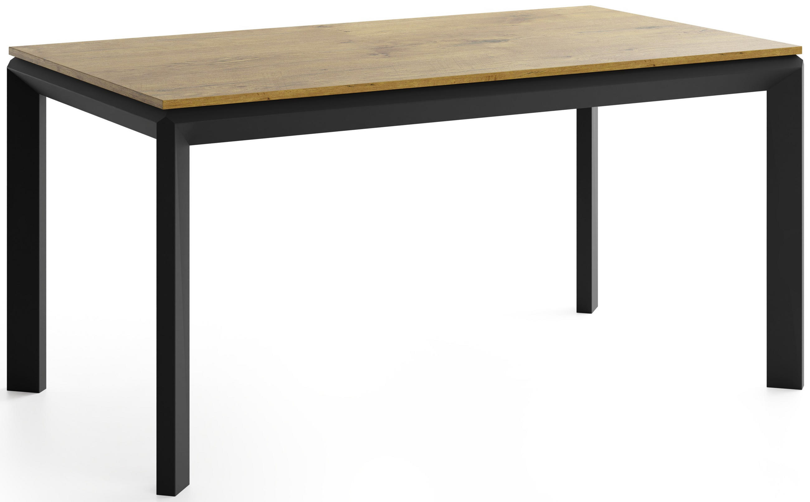ESSTISCH Elan rechteckig ausziehbar verlängerbar mit Schwarzen Metallbeinen, Eiche Hell Braun 180-270/90/76 cm - Eichefarben/Schwarz, Holzwerkstoff/Metall (90/270/78cm) - WFL GROUP