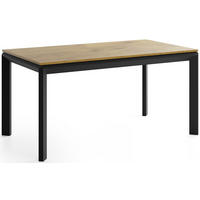 ESSTISCH Elan rechteckig ausziehbar verlängerbar mit Schwarzen Metallbeinen, Eiche Hell Braun 160-250/90/76 cm - Eichefarben/Schwarz, Holzwerkstoff/Metall (90/250/78cm) - WFL GROUP