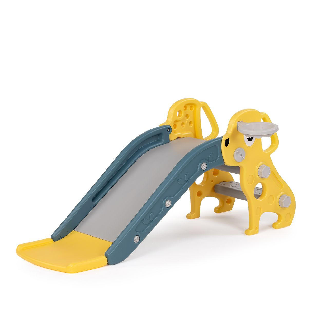 RUTSCHE Welpe 116 cm gelb Rutschlänge Basketballkorb Ball ab 1 Jahr - Gelb, Kunststoff (57/51/115cm) - Chipolino