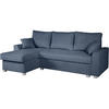 ECKSCHLAFSOFA Teramo dunkelblau - Schwarz/Dunkelblau, Kunststoff/Textil (235/150cm) - Beautysofa