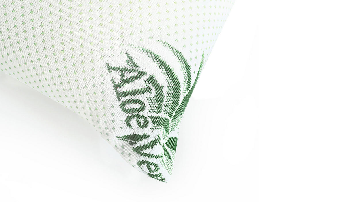 MEMORY FOAM KOPFKISSEN Aloe Vera 40x80 cm – ergonomisches Visco Kissen mit 2 Aloe Vera Bezügen, atmungsaktiv & waschbar - Weiß, Textil (40/80cm) - Mister Sandman