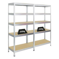 SCHWERLASTREGAL Rivet 2er-Set mit 2x 180x90x45 cm Fachlast 250 kg Verzinkt - Silberfarben, Metall (180/180/45cm) - PROREGAL