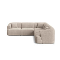 SYMMETRISCHES-MODULARES-ECKSOFA Campi aus Cord cappuccino 6 Sitzplätze - Cappuccino, Textil (255/255cm) - Cosmopolitan Design
