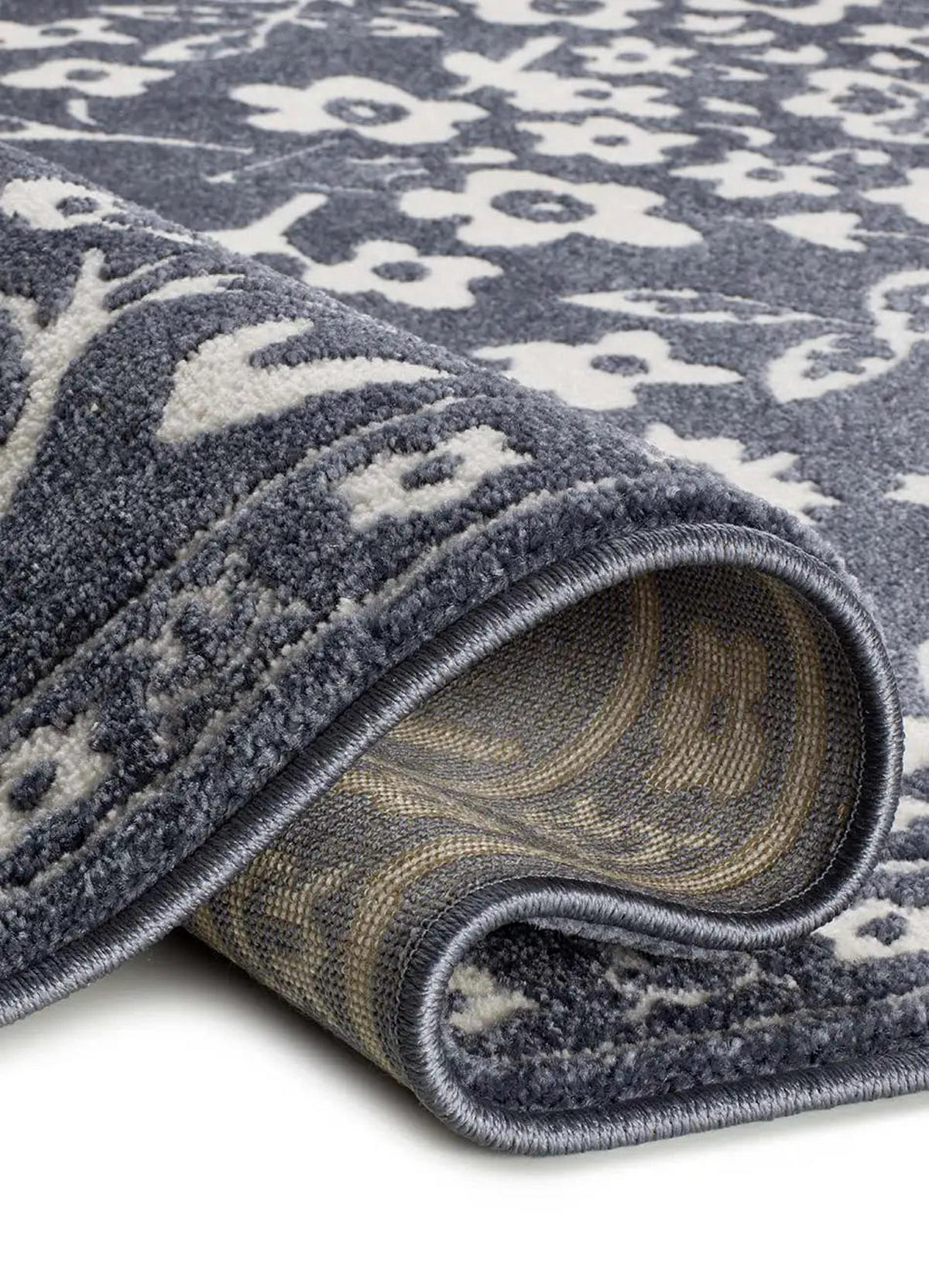 KURZFLORTEPPICH Blau / Mehrfarbig Amara 160/230 cm - Blau/Creme, Naturmaterialien/Textil (160/230cm) - Atticgo