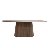 ESSTISCH Dänisch Oval Walnuss - 160x100x76cm - Stijn - Dunkelbraun, Holz (160/100/76cm) - Giga Meubel