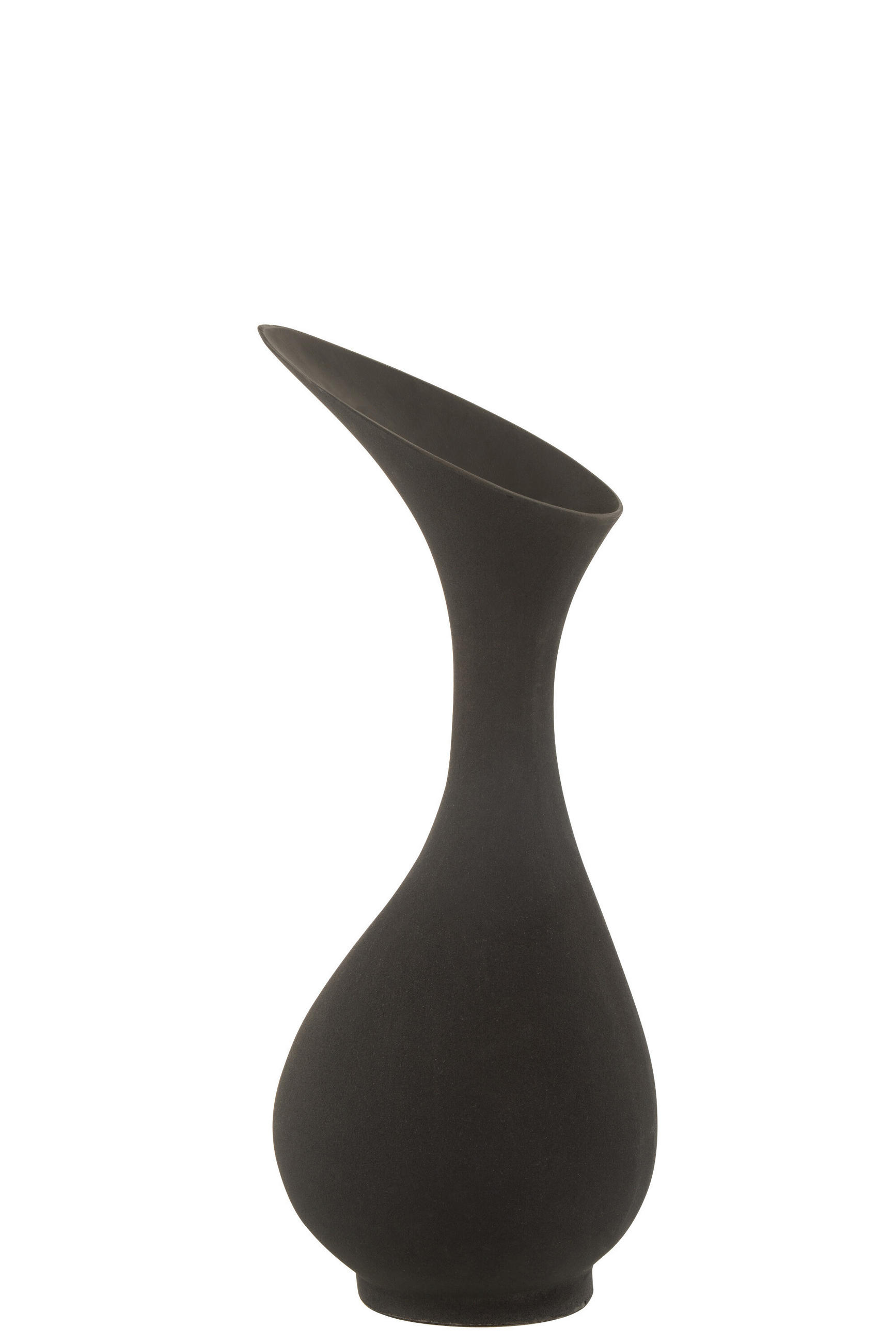 VASE OLIVIA - Aluminium - Schwarz - M - Ø 23 cm - Schwarz, Metall (61cm) - J-Line