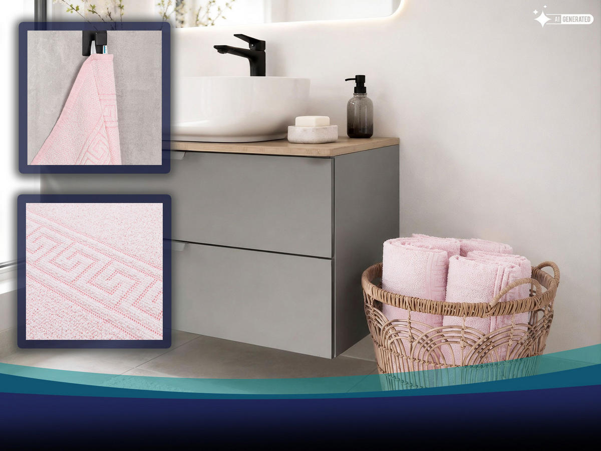 DUSCHTÜCHER, 5er-Set, 70x140 cm, 80% Baumwolle, 20% Polyester, Rosa - Rosa, Naturmaterialien (70/140cm) - Zollner
