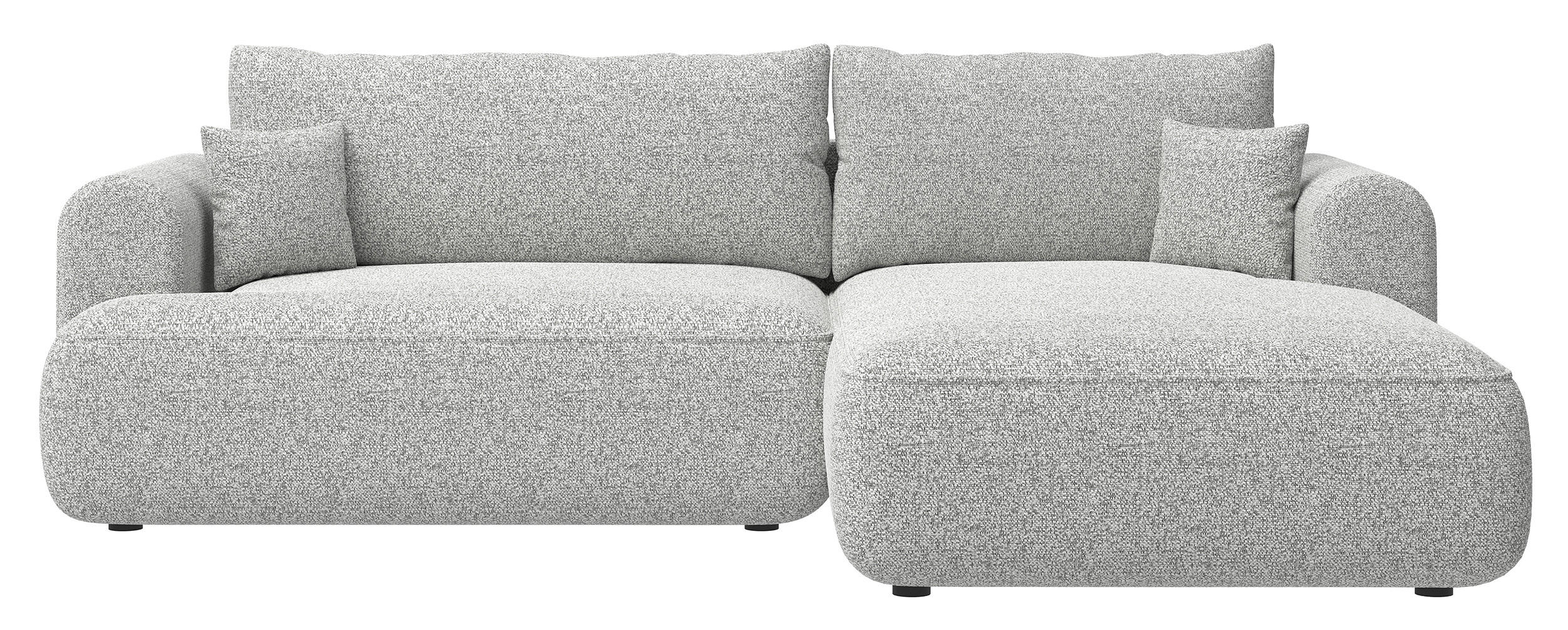 ECKSOFA Ovo Hellgrau Webstoff-Bezug - Hellgrau/Schwarz, Kunststoff/Textil (260/165cm) - Selsey