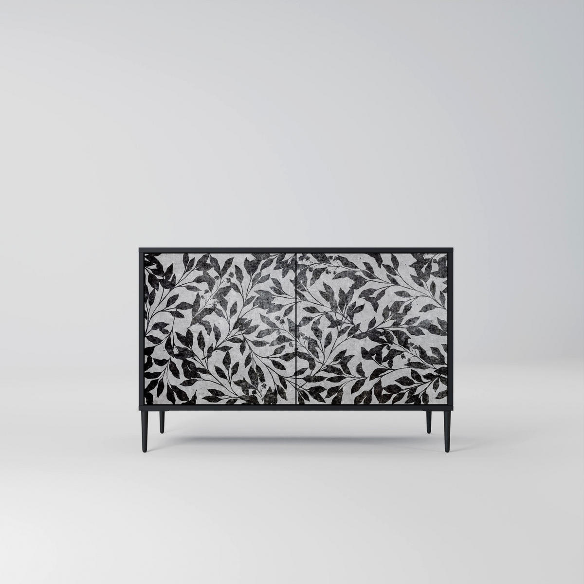 SIDEBOARD CHARCOAL SPROUT, Eicheneffekt, 111x42x77,5 cm, 2 Türen - Eichefarben/Buchefarben, Holzwerkstoff/Buchenholz (111/77.5/42cm) - SpaceRebels