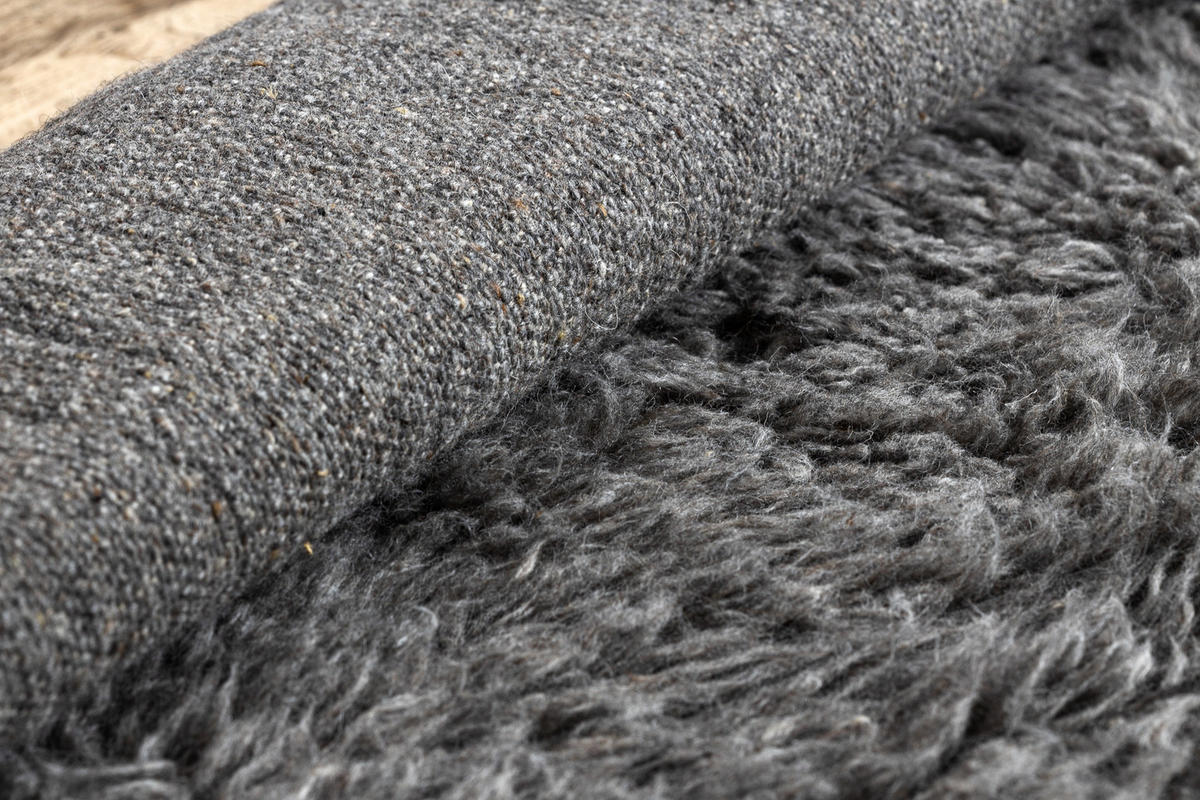 FLOKATI WOLLE 70/160 cm - Grau, Textil (70/160cm) - rugsX