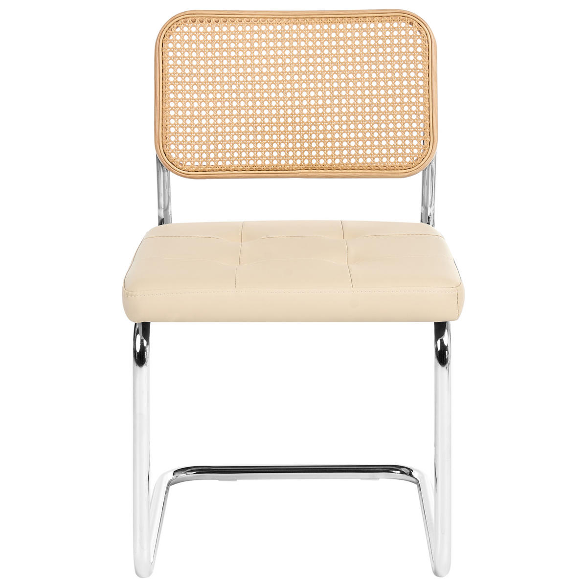 ESSZIMMERSTUHL 2er-Set Metall Hellbeige Ethete - Beige, Kunststoff (49/83/54cm) - Beliani