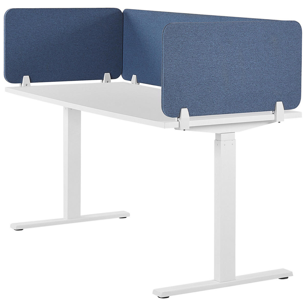 SCHREIBTISCHTRENNWAND 180 x 40 cm Blau Wally - Blau, Textil (180/40/2cm) - Beliani