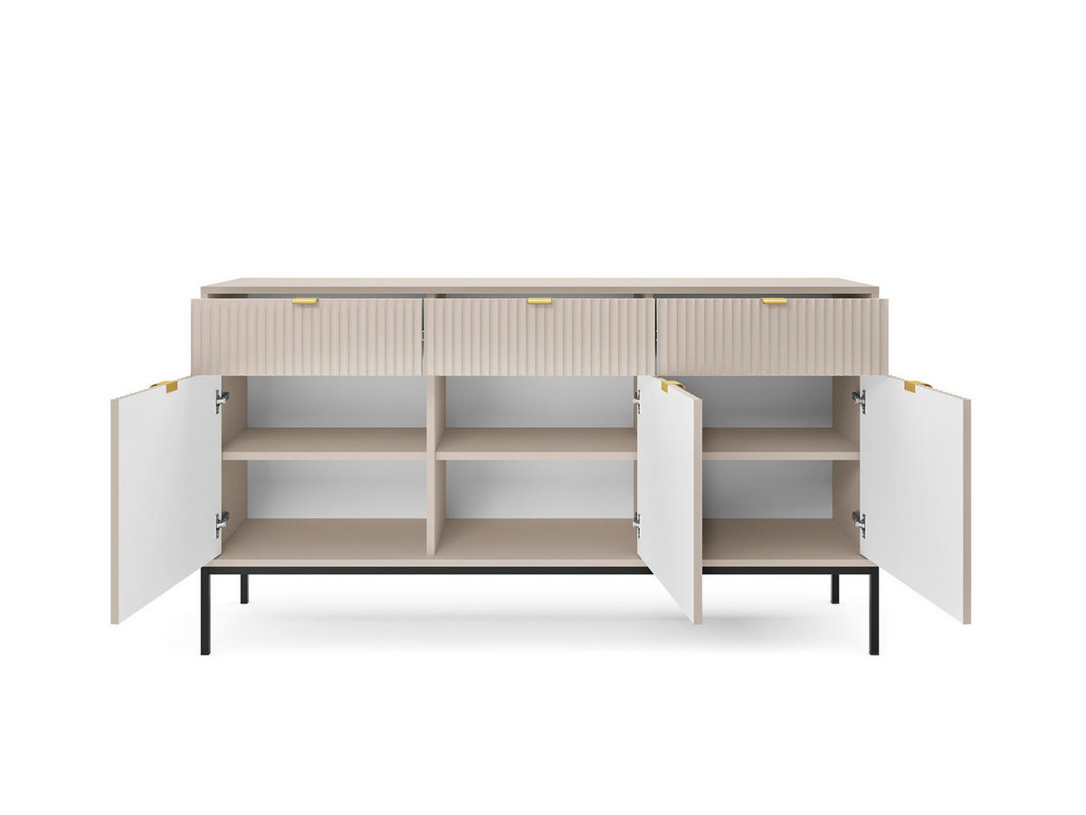 KOMMODE Kioto KSZ154 in Kaschmir - Kaschmir/Goldfarben, Holzwerkstoff/Metall (154/83/39cm) - Ravio