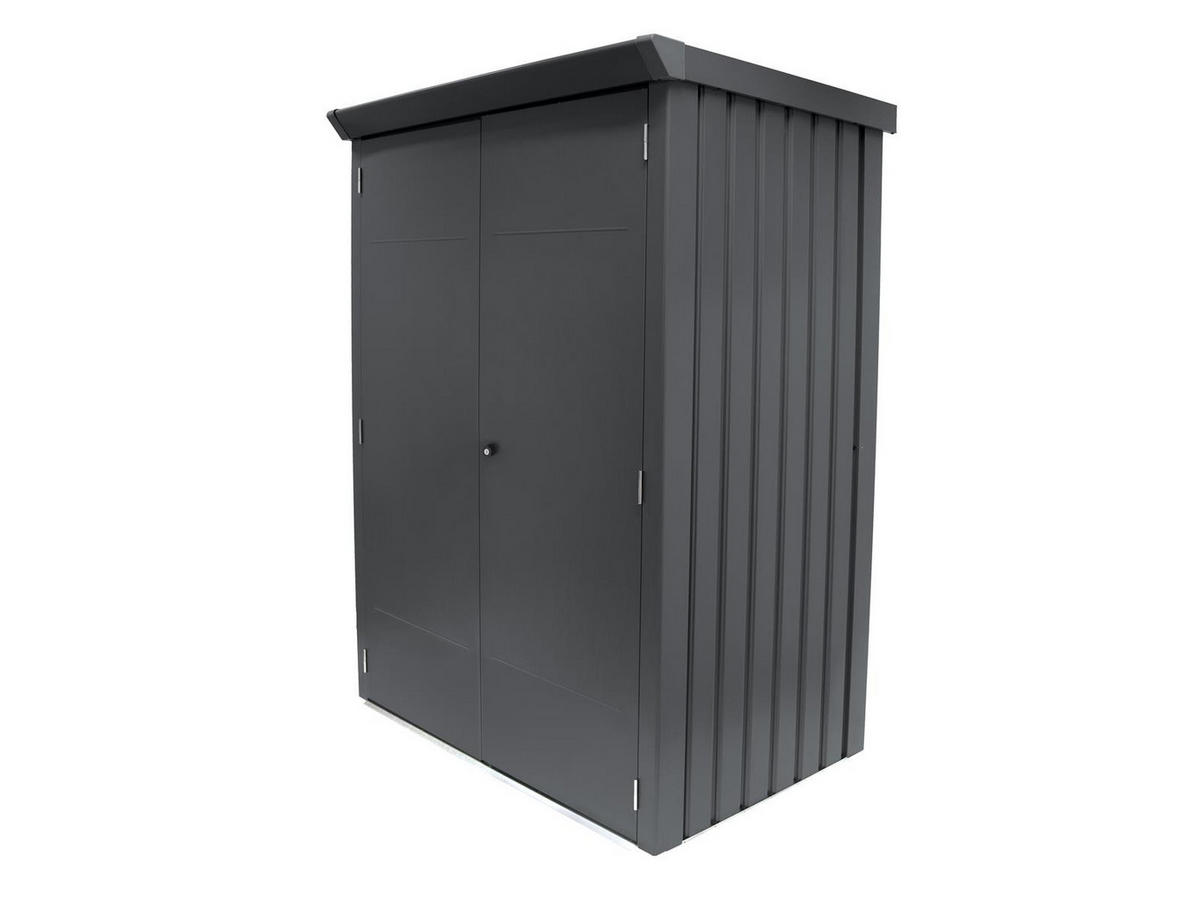 GERÄTESCHRANK Paul L 133/94/181 cm abschließbar, Stahl, für den Garten - Grau, Kunststoff (72/25/181cm) - Plats Outdoor solution