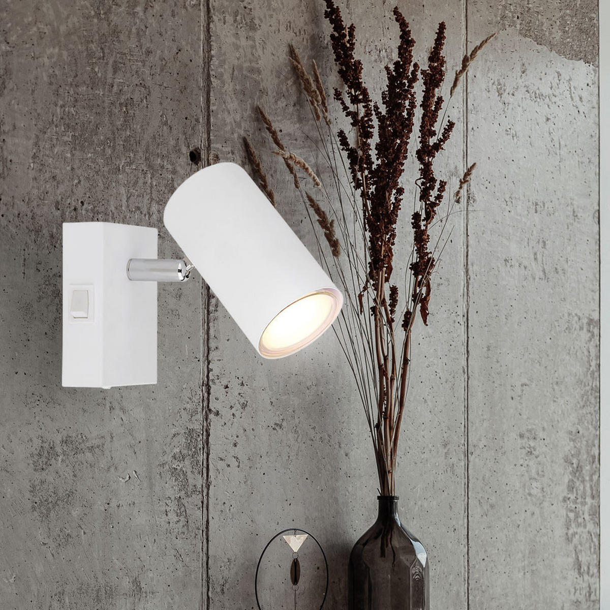 WANDLEUCHTE ROBBY verchromt Weiß - Weiß, Metall (7/10/12cm) - Globo Lighting