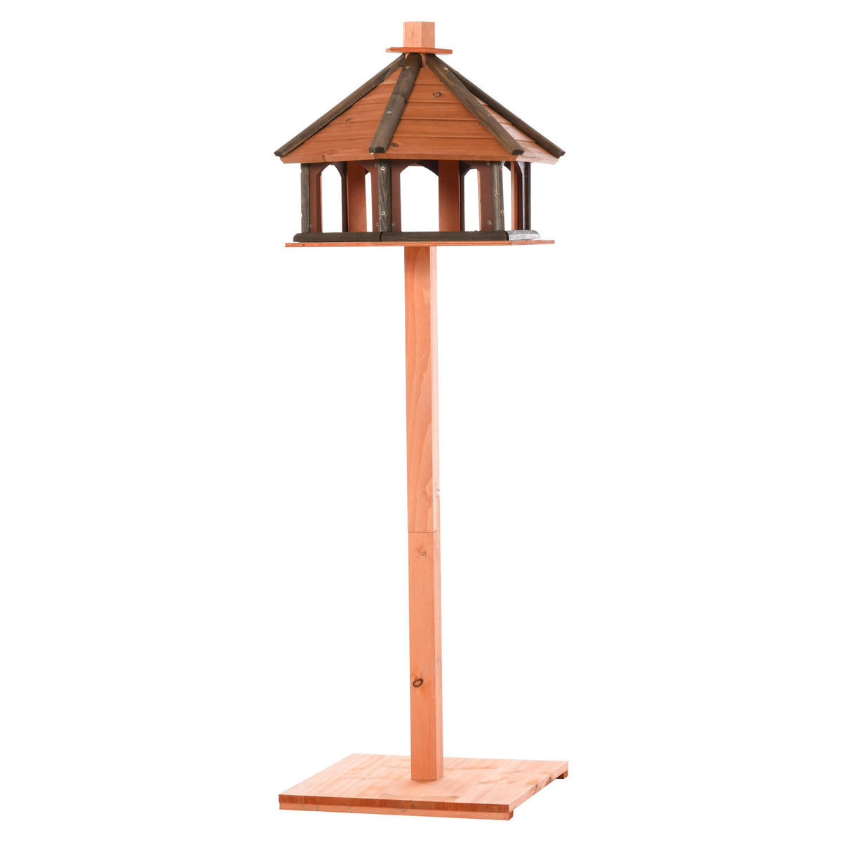 VOGELHAUS DE-10712 mit Ständer & wetterfestem Dach Natur - Naturfarben, Holzwerkstoff (52/130/52cm) - ComfortXL