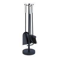 4-TLG.KAMINBESTECK - Schwarz, Metall (14.5/57/14.5cm) - Relaxdays
