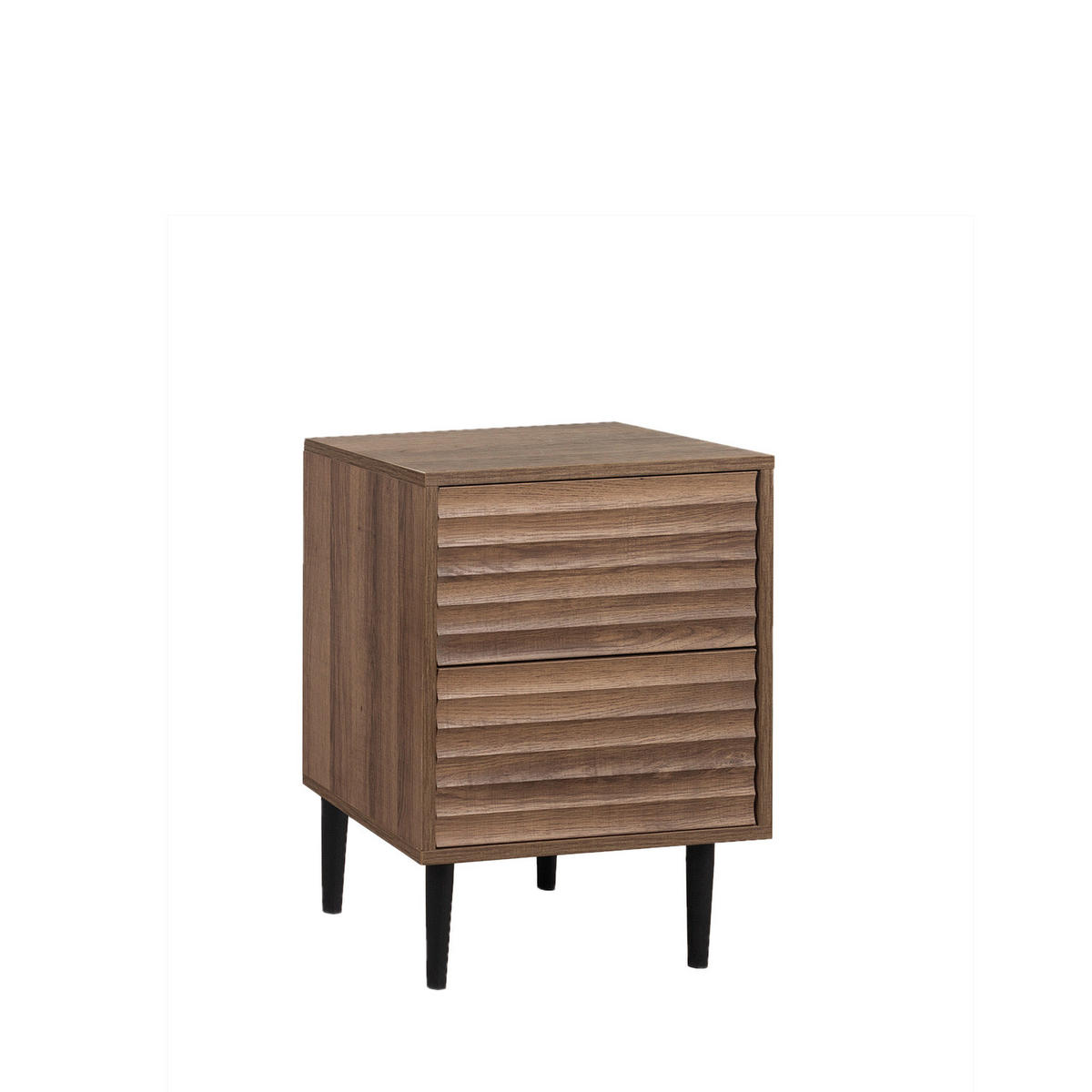 NACHTTISCH 2 SCHUBLADEN Evoke Walnuss 40 cm x 58 cm - Walnussfarben, Holzwerkstoff (40/58/40cm) - Klast Home