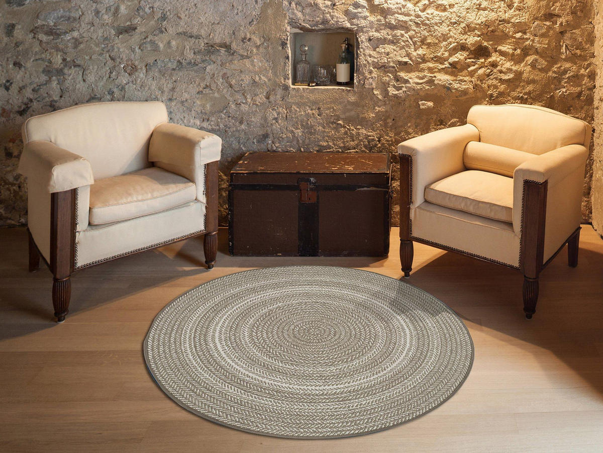 OUTDOORTEPPICH Taupe Silvana 120Ø cm - Taupe, Textil (120/120cm) - Atticgo