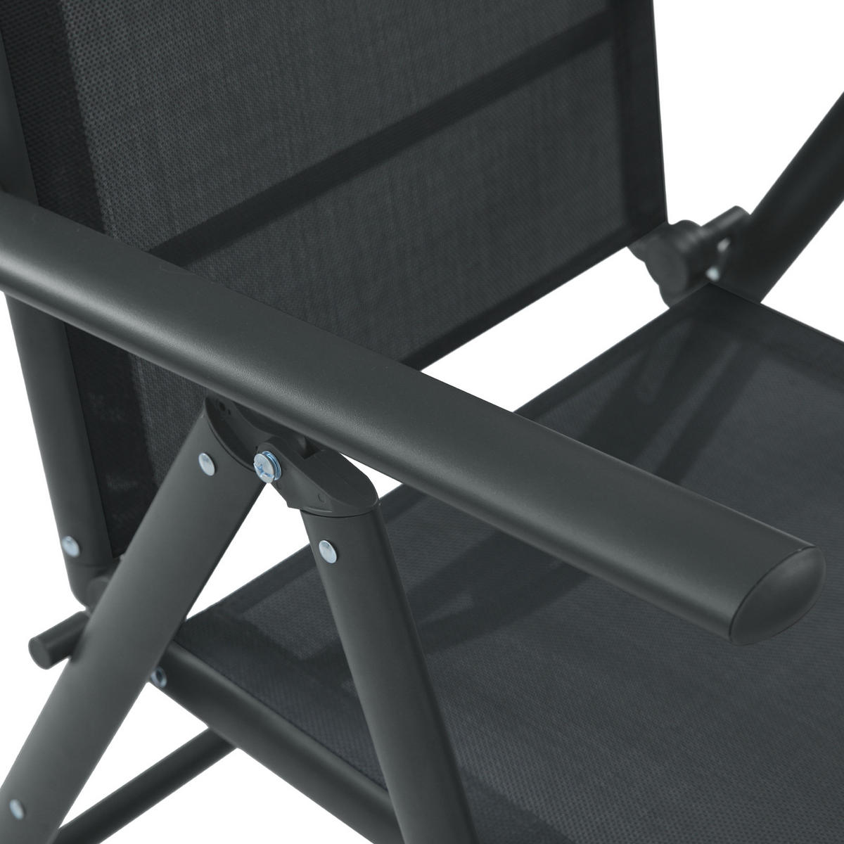 GARTENSTUHL Aluminium (2er Set) - Schwarz, Metall (55/108/68cm) - SVITA