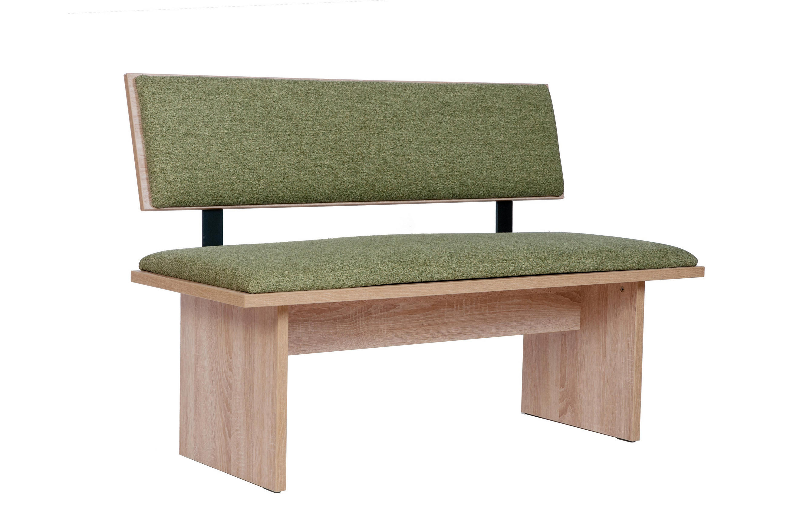 SITZBANK Die Stilvolle - Eichefarben/Grün, Holzwerkstoff/Textil (48/85/125cm) - Kundler Home