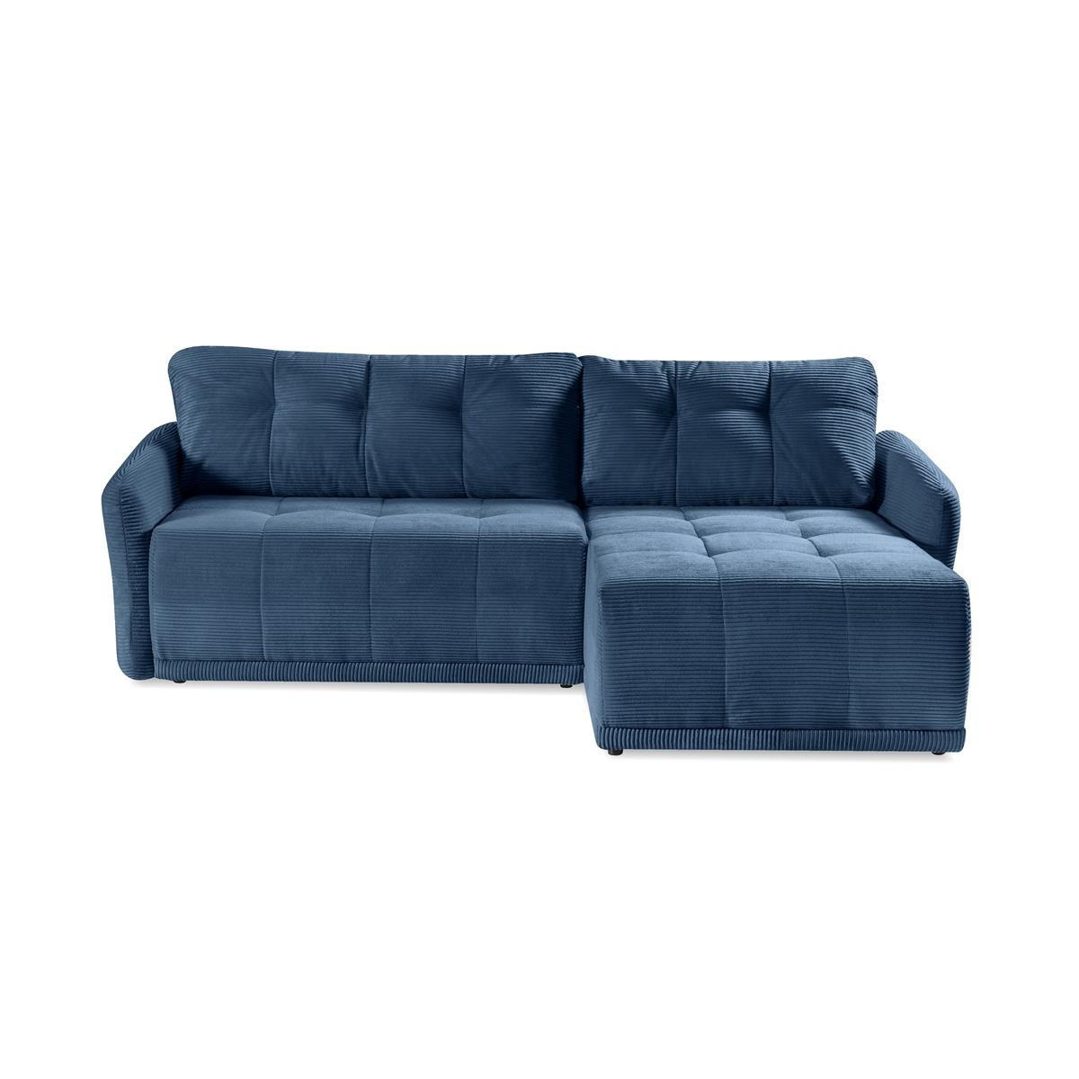 ECKSOFA Omron Dunkelblau, universal Schlafsofa - Dunkelblau, Holzwerkstoff/Textil (248/180cm) - Bettso