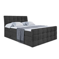 BOXSPRINGBETT BRUGO-Z KING - 160 x 200 - H3/H4 - Schwarz - Schwarz, Holzwerkstoff (160/200cm) - ALTDECOR