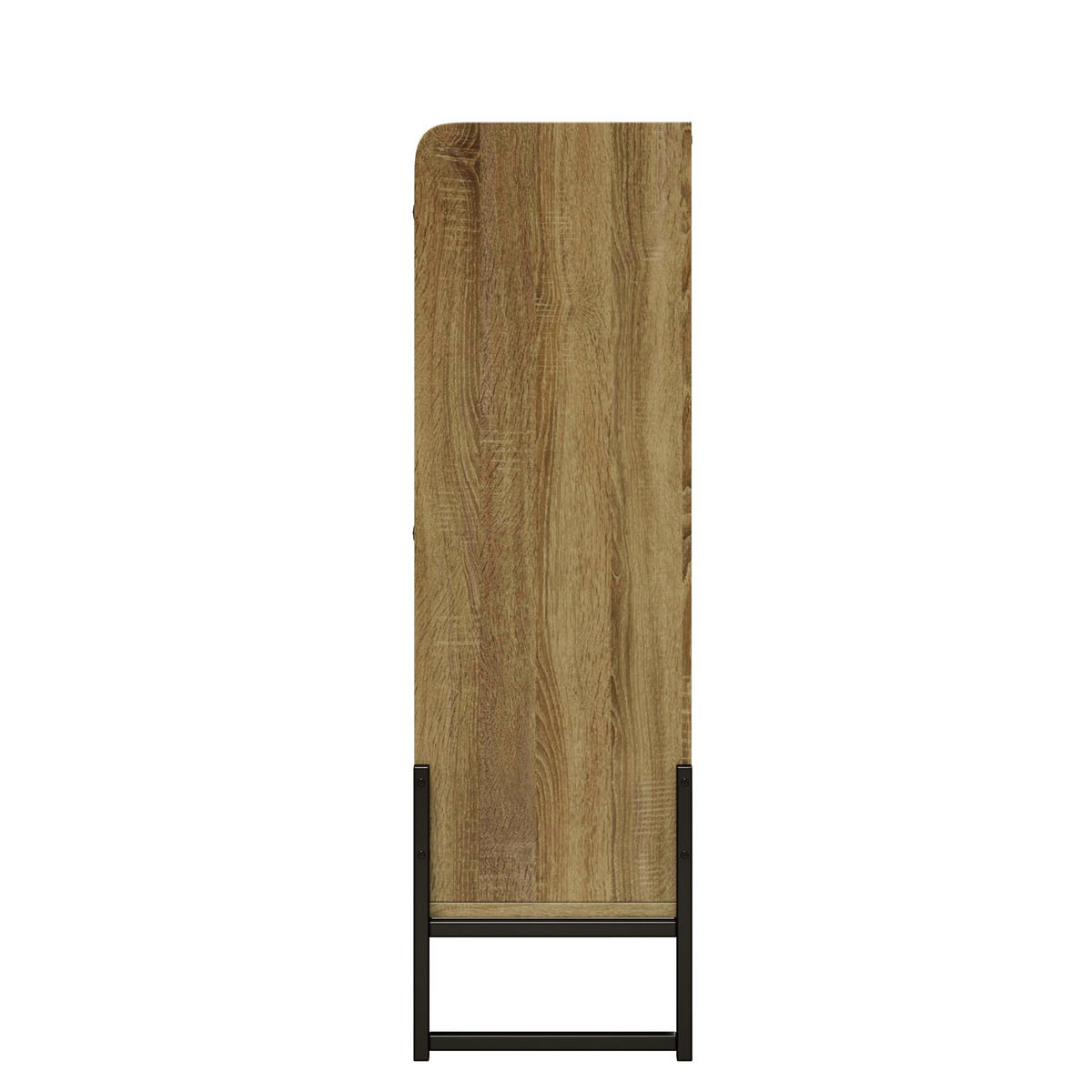 SCHUHSCHRANK aus Spanplatte 121x25x91,5cm in Natur mit Rattan-Türen - Naturfarben, Holzwerkstoff (121/91.5/25cm) - Modfu
