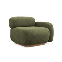 SOFAELEMENT Rechts Chenille Stoff Grün - Braun/Olivgrün, Holz/Textil (95/73/95cm) - Makamii